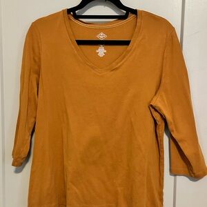 St. John's Bay Women's Amber V-Neck Long Sleeve Top